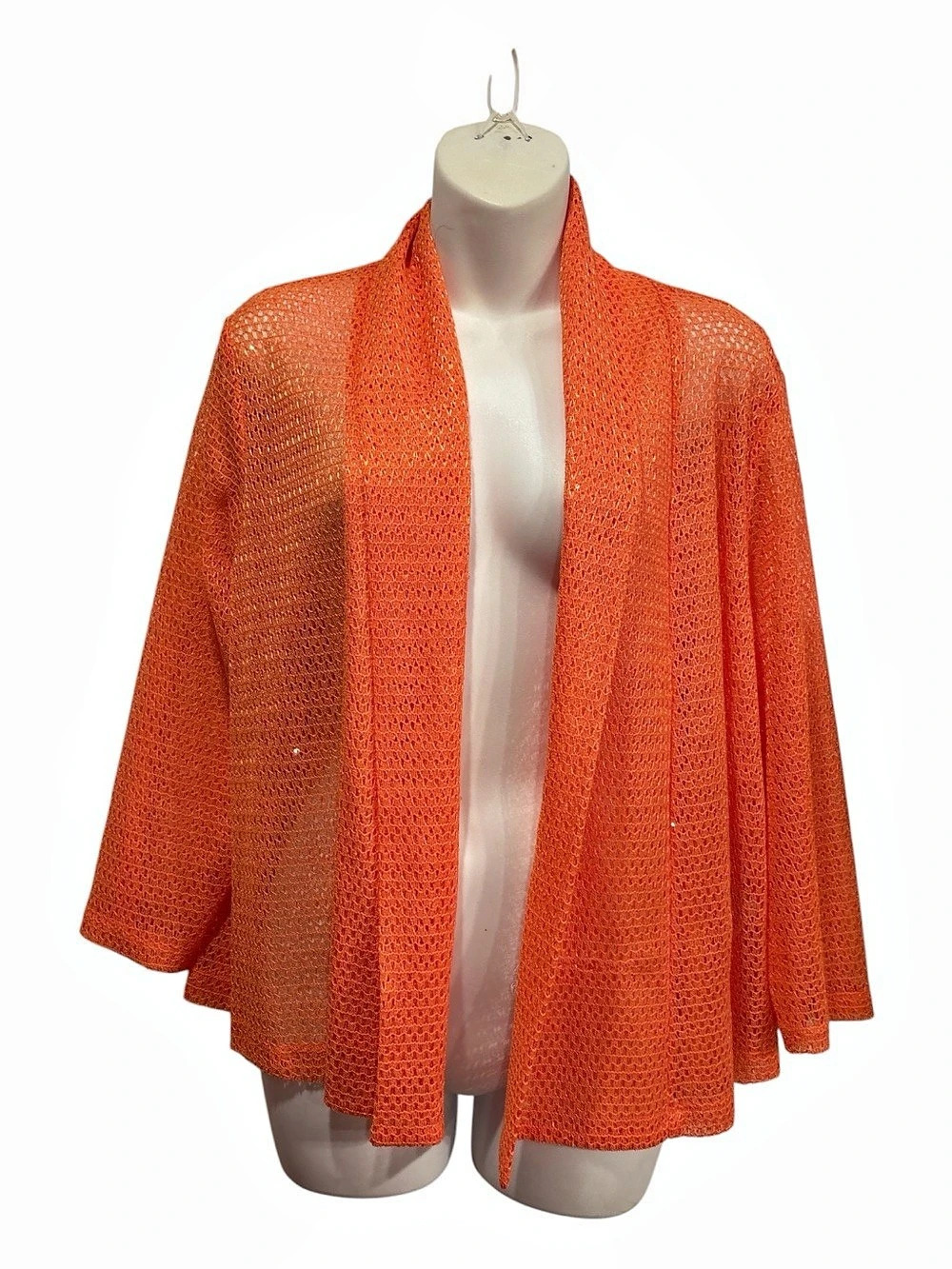 Ruby Rd. Open weave Shrug in Orange Size XL Like New